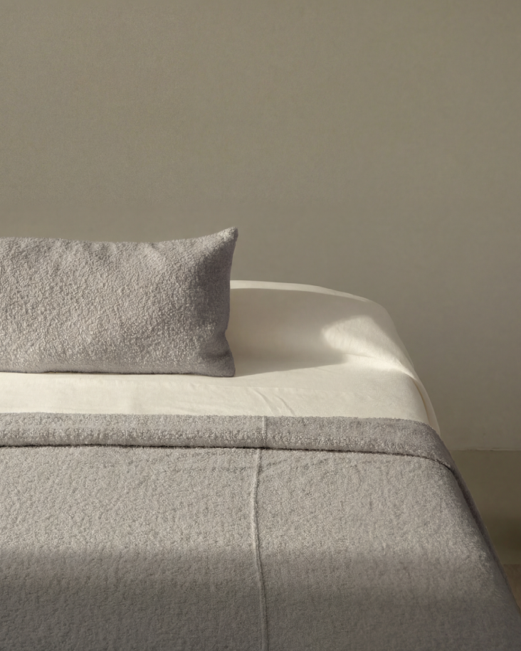 Bouclé Pillowcase – Concrete Grey